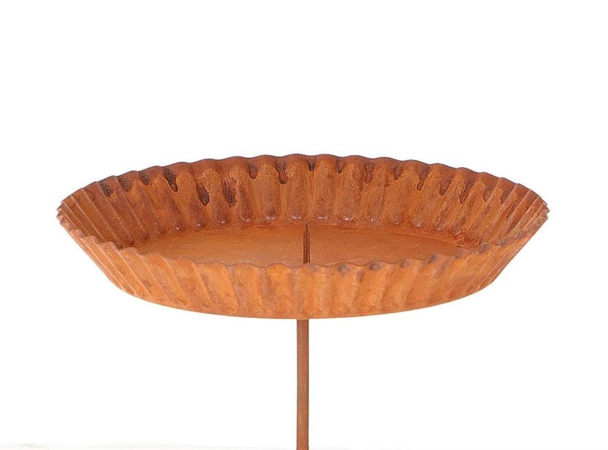 Hbx naturlig levende lysestage pagika metal på pin dia14cm rust farve