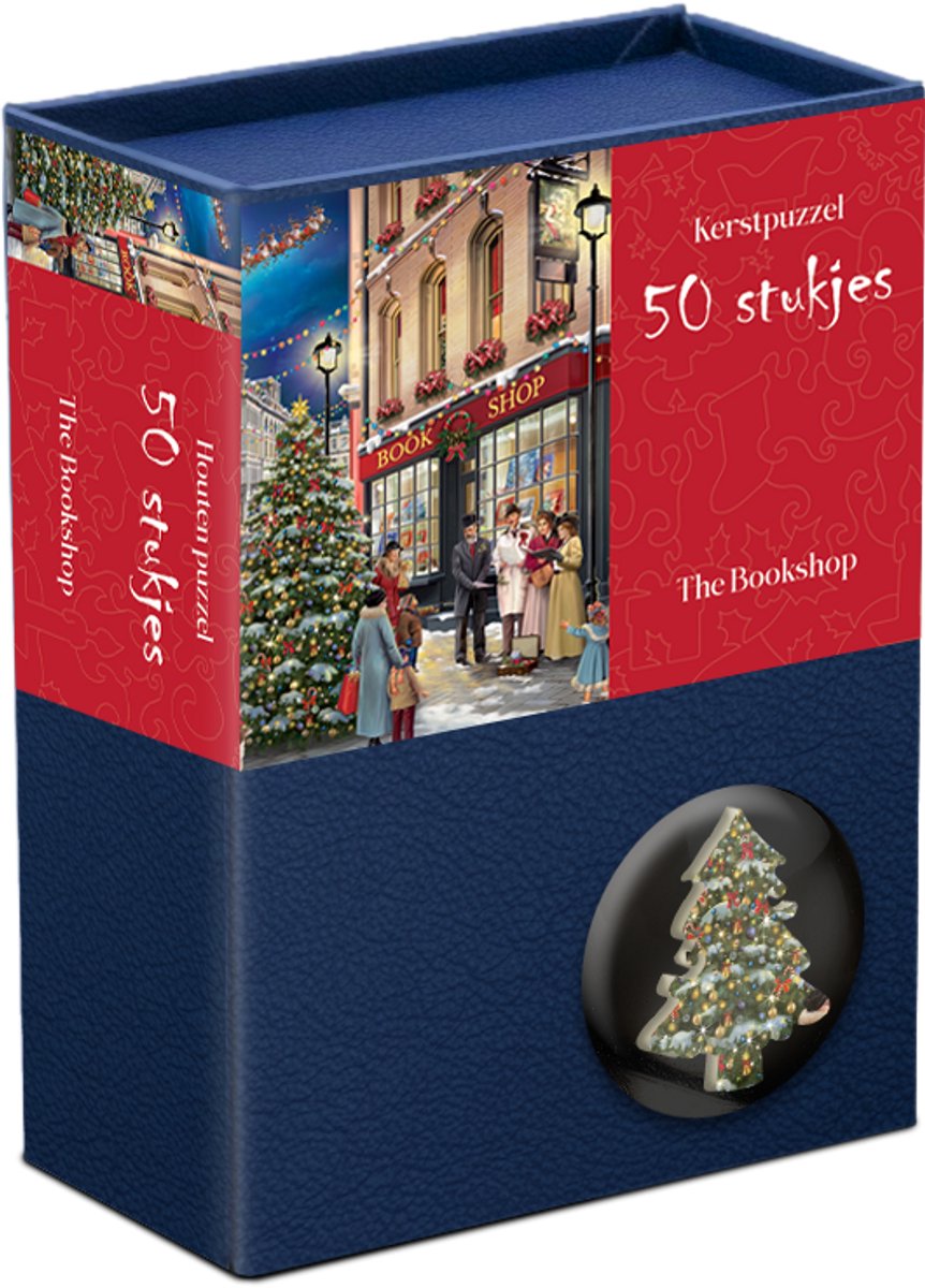Tucker's fun factory houten kerstpuzzel - the bookshop - 50 stukjes 13,5×12cm (b×h) - legpuzzels