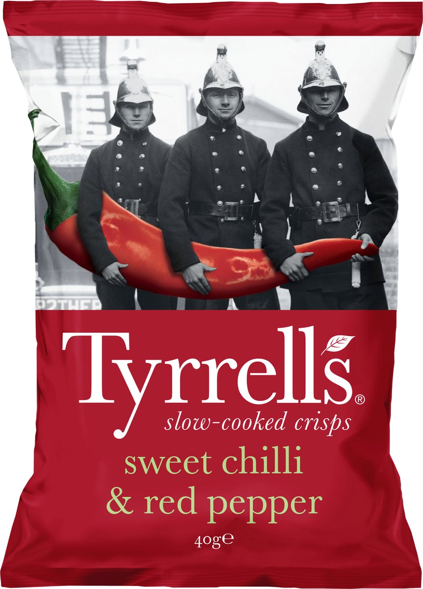 Tyrrells chips sød chili rød peber 18x 40 gram