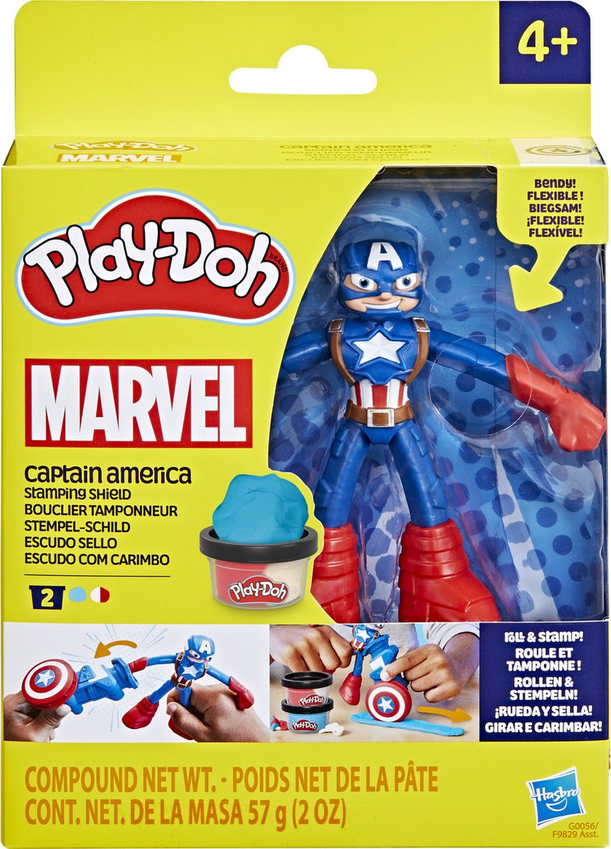 Play-doh marvel kaptajn amerika frimærkeskjold - modellervoks