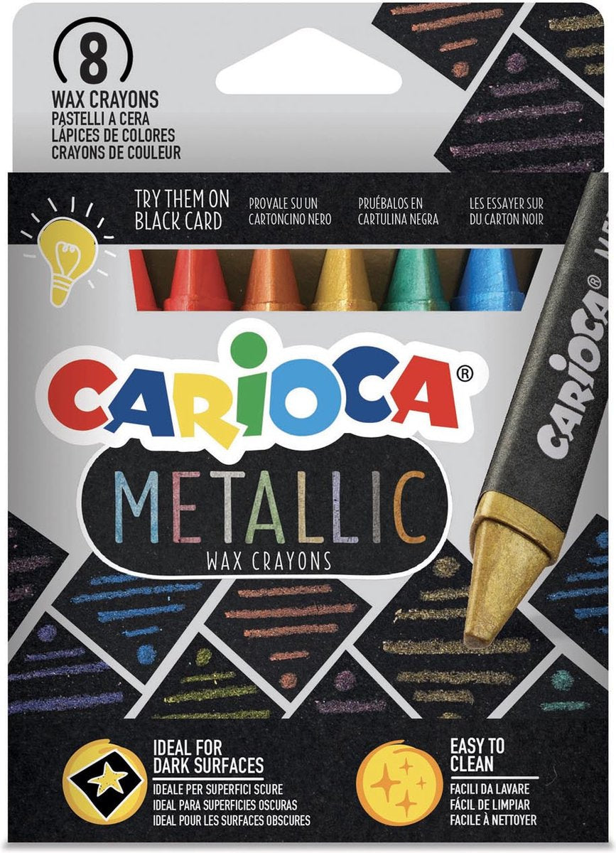 Carioca metalliske vaske - 8 stykker i en papkasse