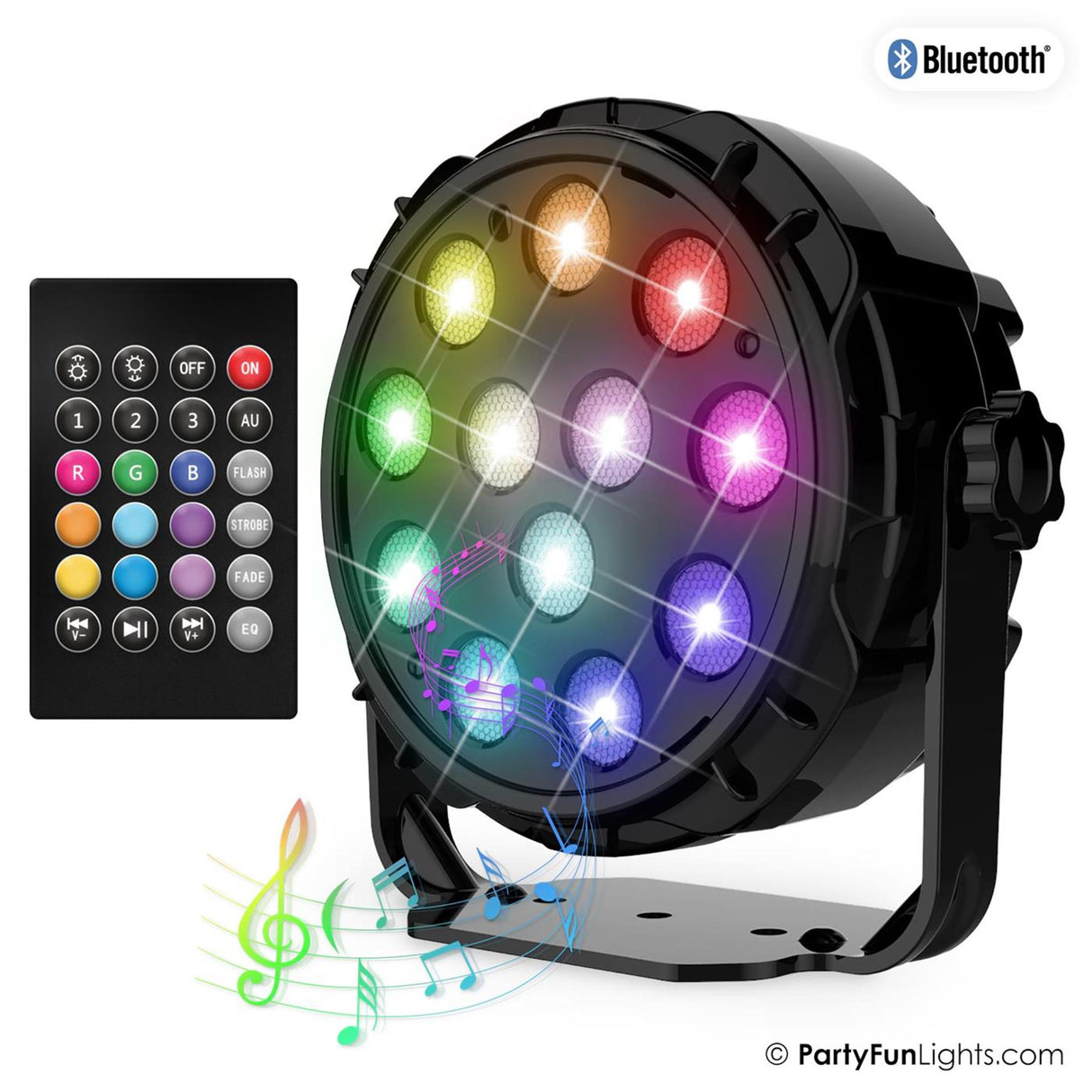 Partyfun-lys Bluetooth-højttaler 12x power-LED'er