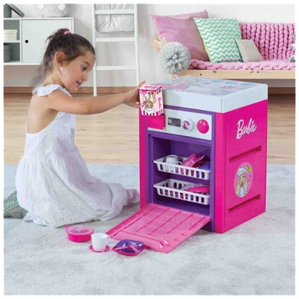 Dolu barbie opvaskemaskine + lyd pink
