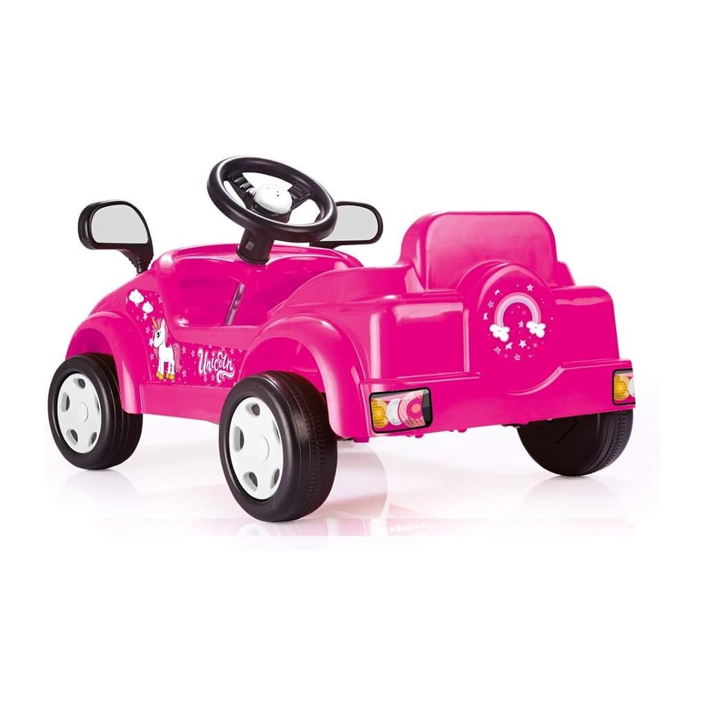 Dolu enhjørning pedal bil pink