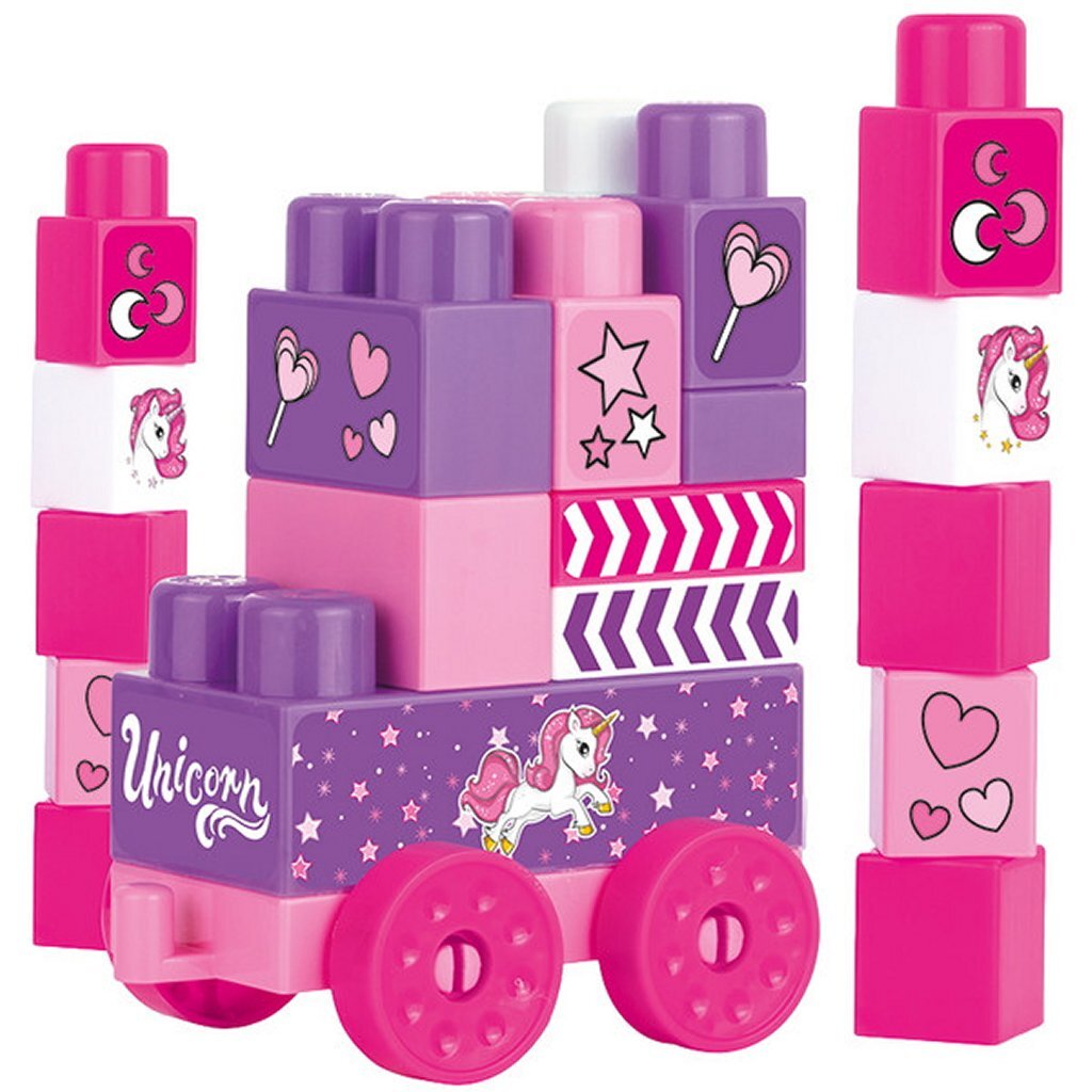 Dolu Dolu Unicorn JumBlocks Tog med 25 Blokke Pink
