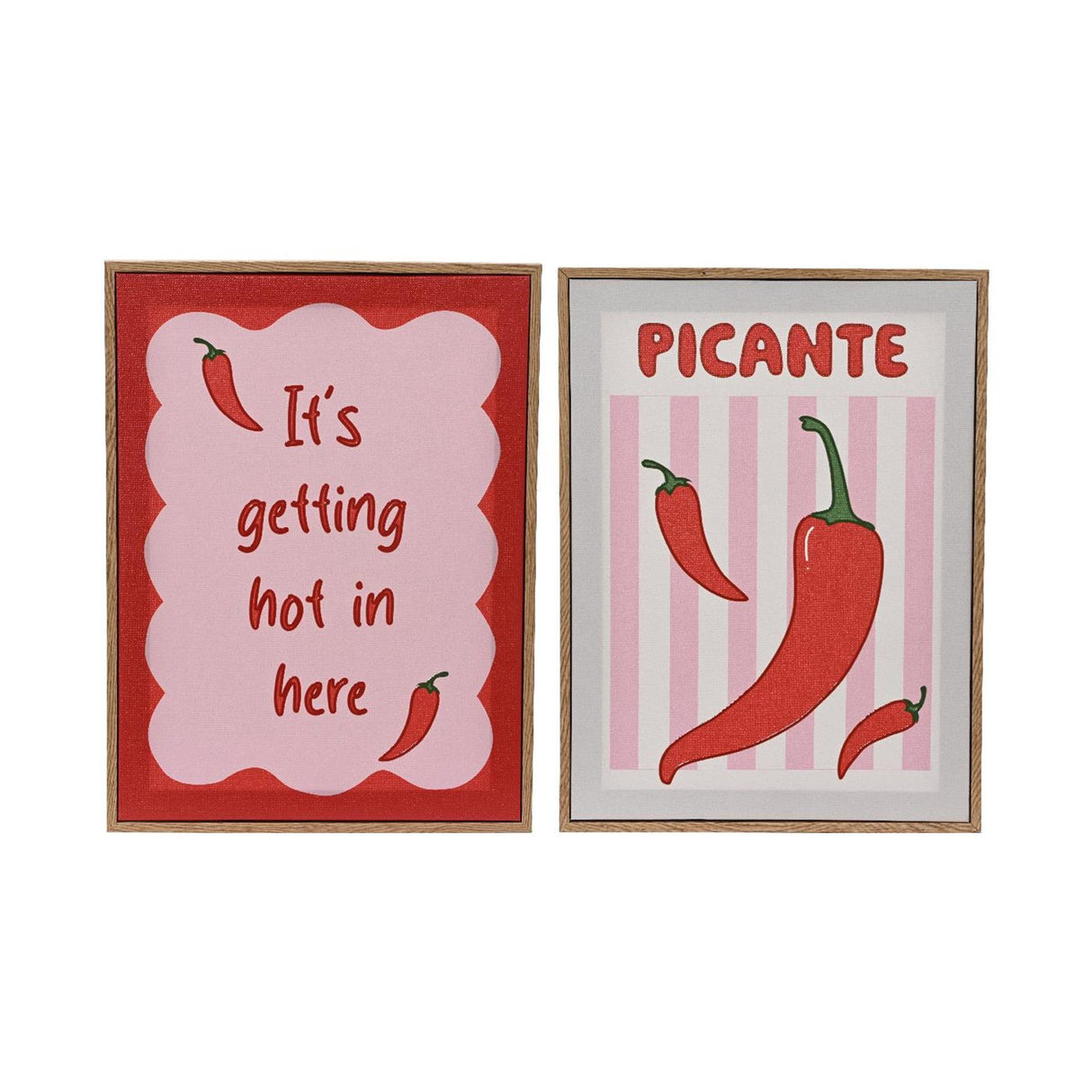 Decoris wall deco canvas peber 30x2,5x40cm 2 assorteret