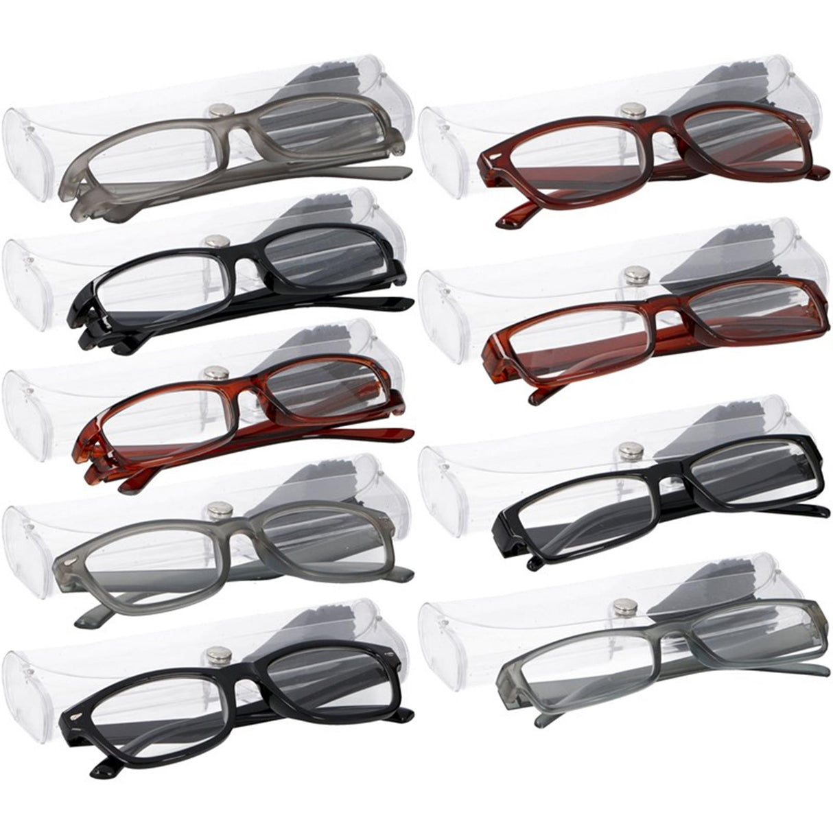 Livsvarige læsebriller i PVC boks styrke +3,00