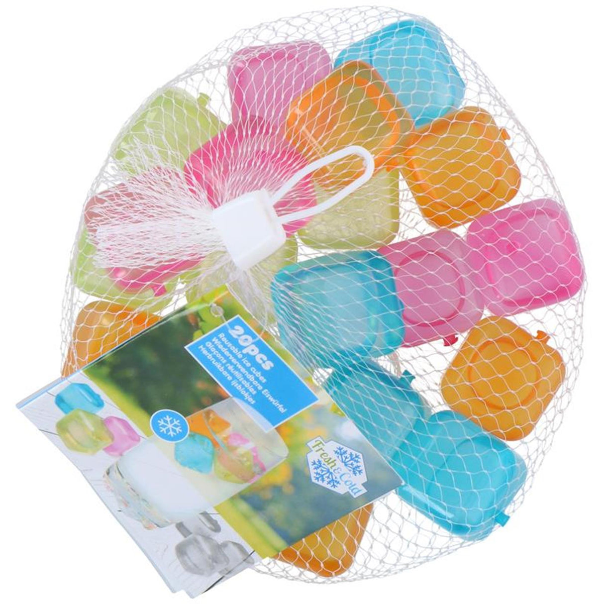 Livsvarige madlavningsisterninger firkantede 2,7x2,7cm 20 stykker i net 2 assorterede farver (pr. 1 net)