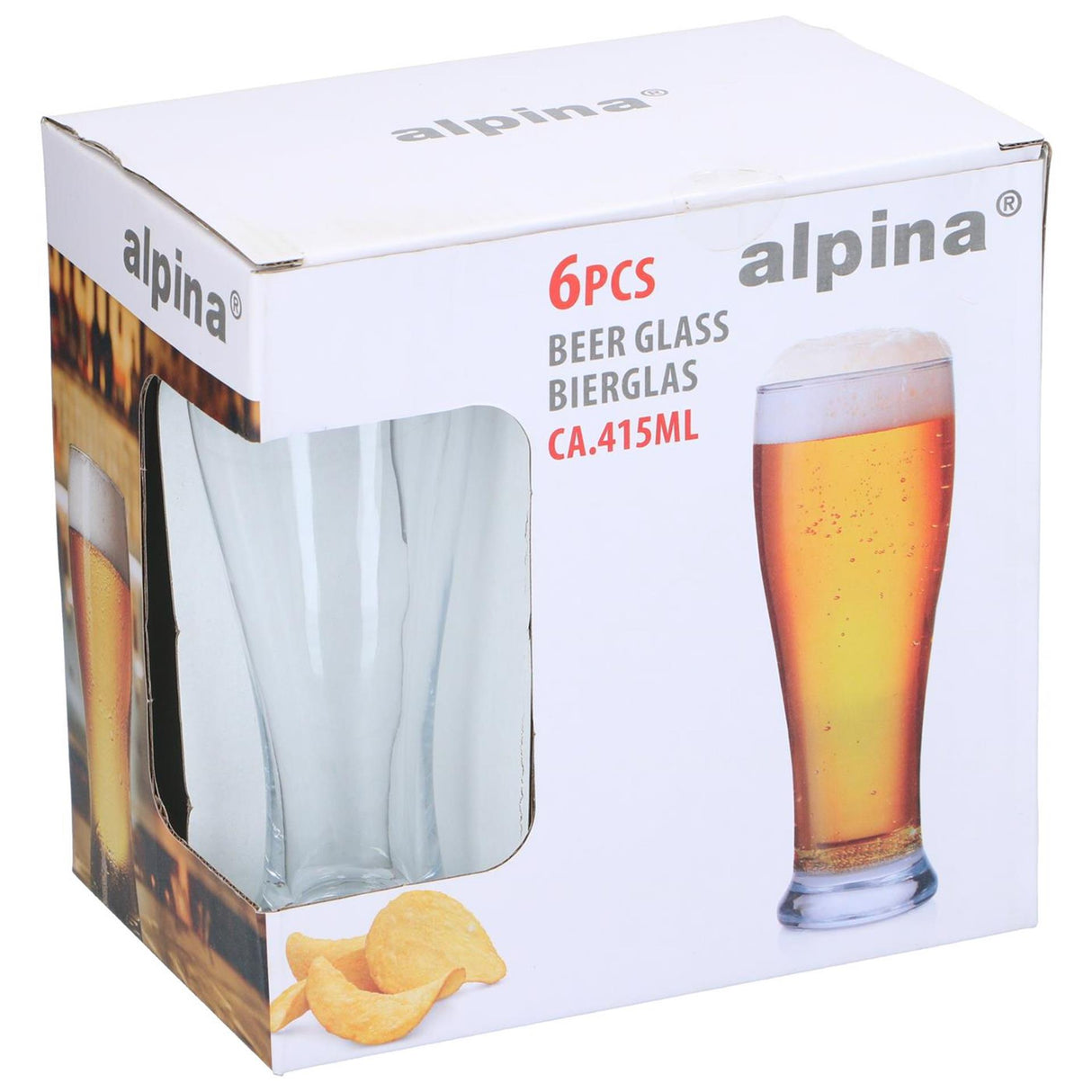Alpina ølglas 415ml ø6,7cm æske á 6 stk