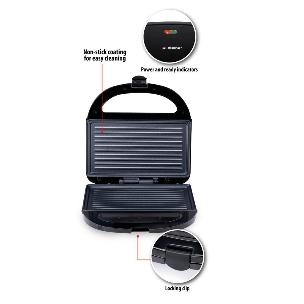 Alpina kontaktgrill 750w sort