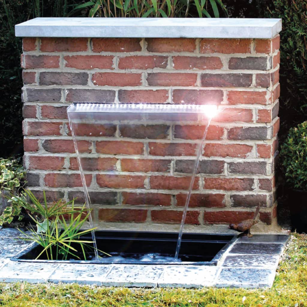Ubbink Niagara vandfald med LED -belysning 60 cm rustfrit stål