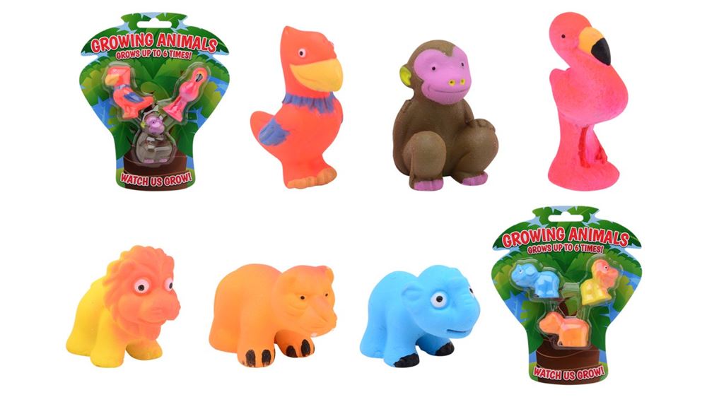 Dyr i vækst på kort. 3 assorterede