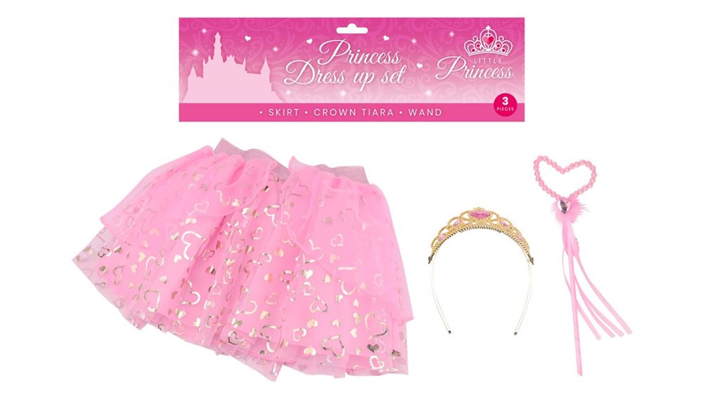 Johntoy prinsesse dress up sæt, 3 stk. 3+