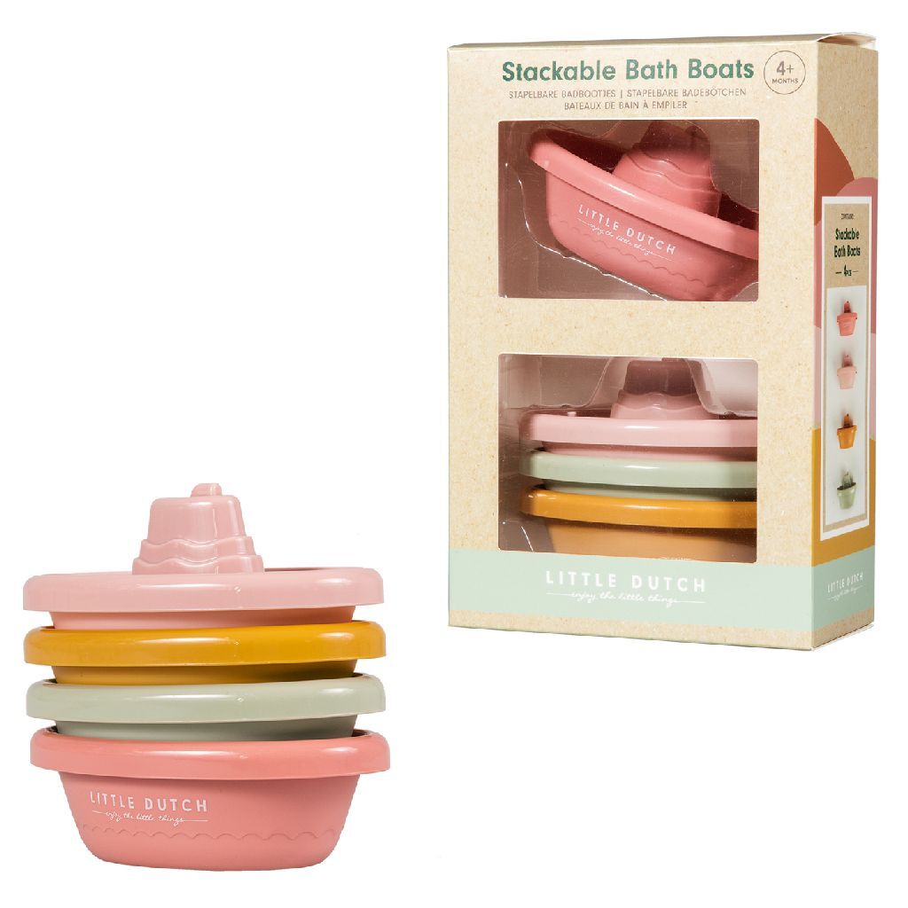 Små hollandske badelegetøj stabelbare badebåde pink