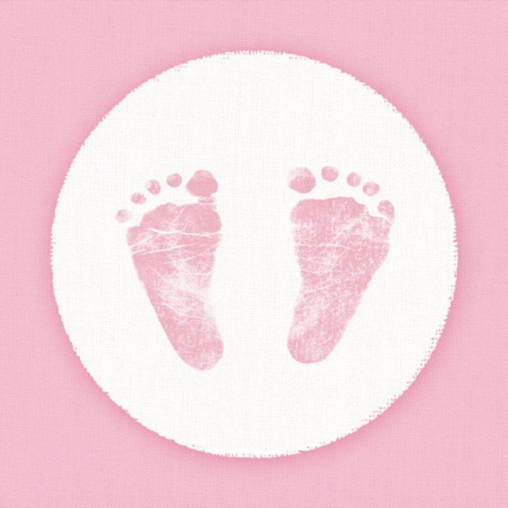 Ambiente servietter babyfødder 33 cm pink