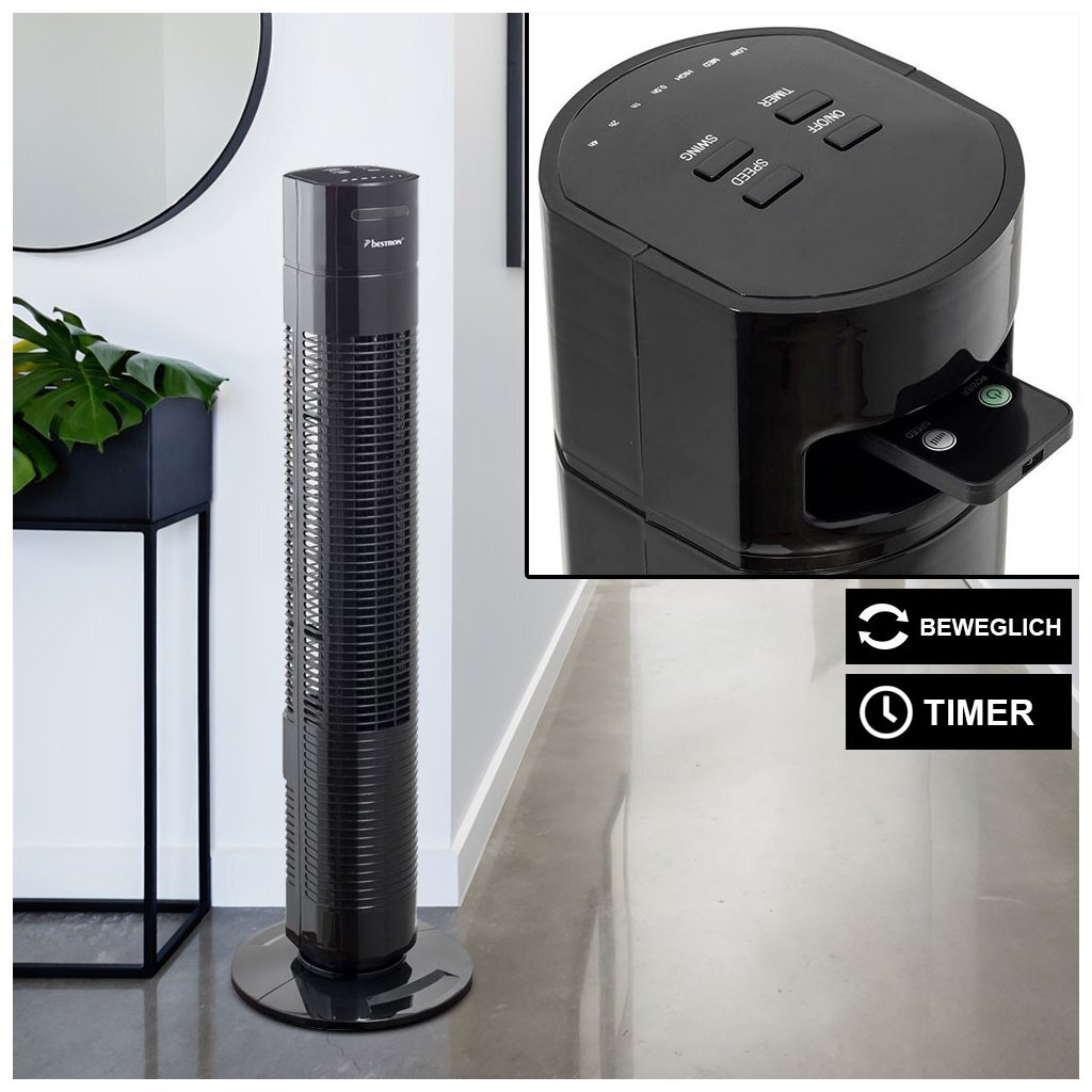 Bestron aft770zrc tårnventilator 78 cm sort