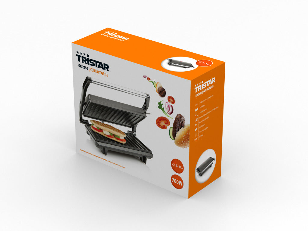 Tristar GR-2650 kontaktgrill sort rustfrit stål 700W