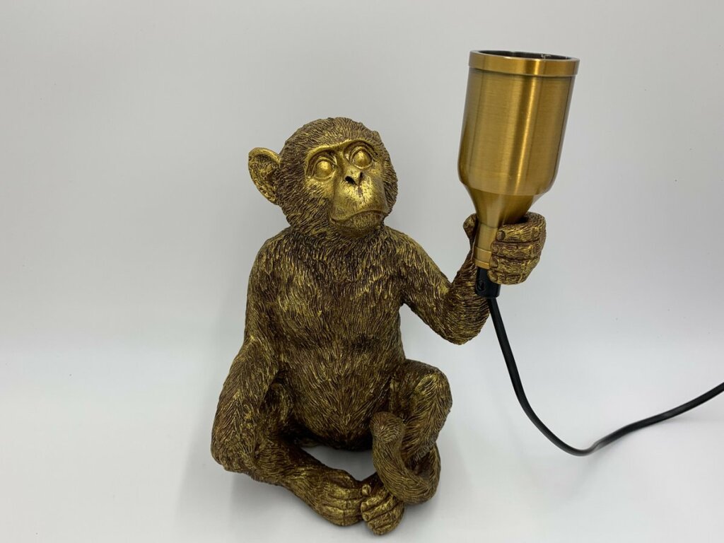 Diverse Bordlampe Monkey Sitting Guld 17,5x12,5x28 cm