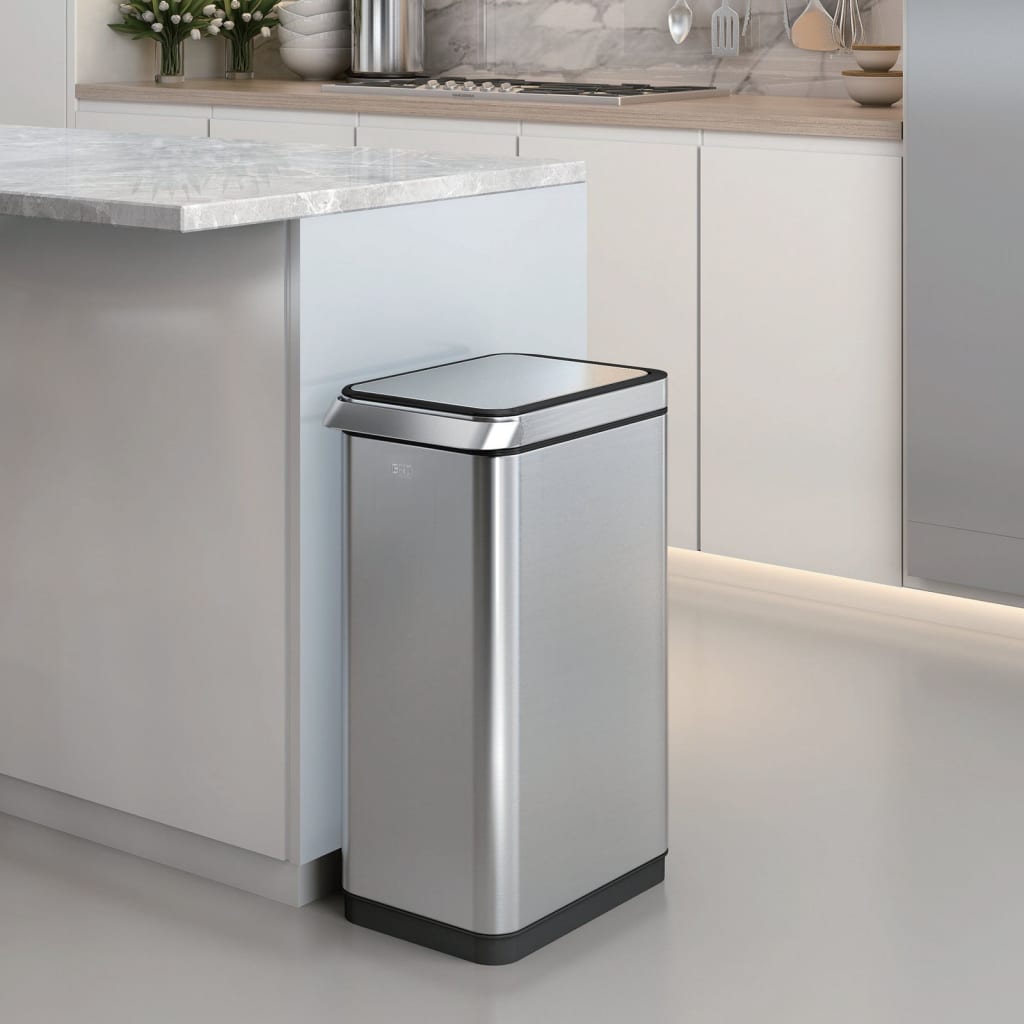 Eko Eko Waste Bin Touch Bar 30 L Matt Silver -Folored
