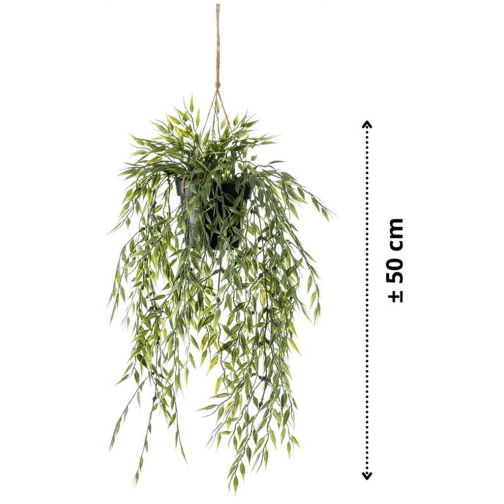 Emerald kunstig plante hængende i gryde bambus 50 cm