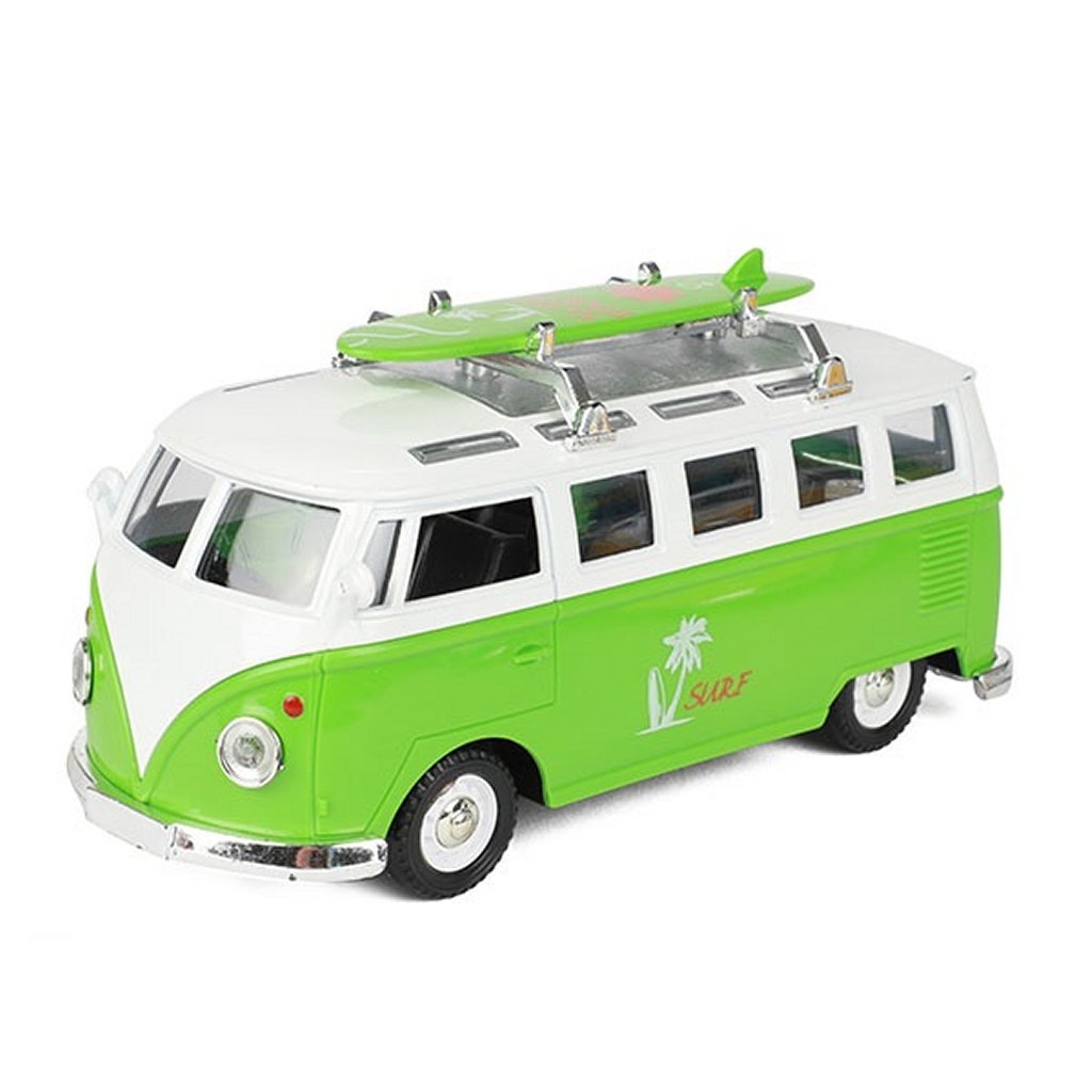 Metal VW bus + lys og lyd assorteret