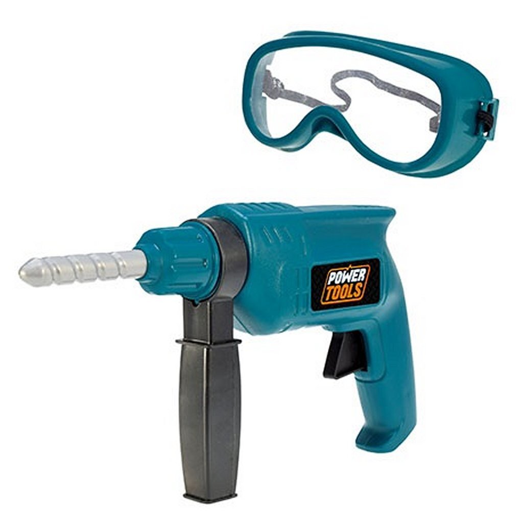 TOI-TOYS KRAFTTOOLS Bor med sikkerhedsbriller