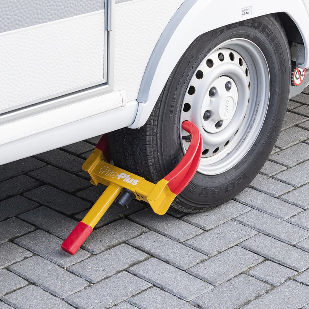 ProPlus Wheel Clamp Universal Max. Båndbredde 26,5 cm gul rød