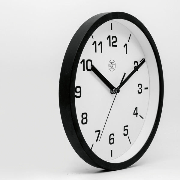 Nexttime nx-7321zw vægur nxt diameter 20cm plast sort, hvid urskive