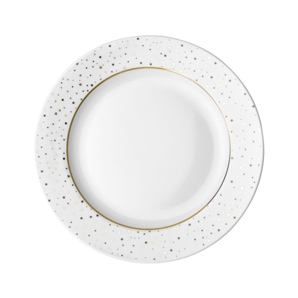 Hollandsk rosenplade flad 21cm med glitter