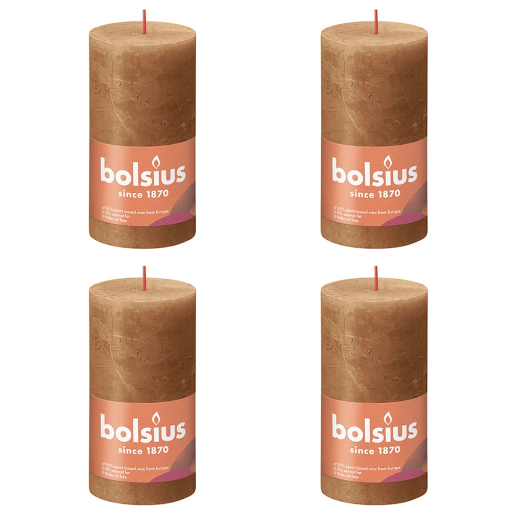 Bolsius Bolsius Stollen Shine 4 St Rustic 130x68 mm Spice Brown