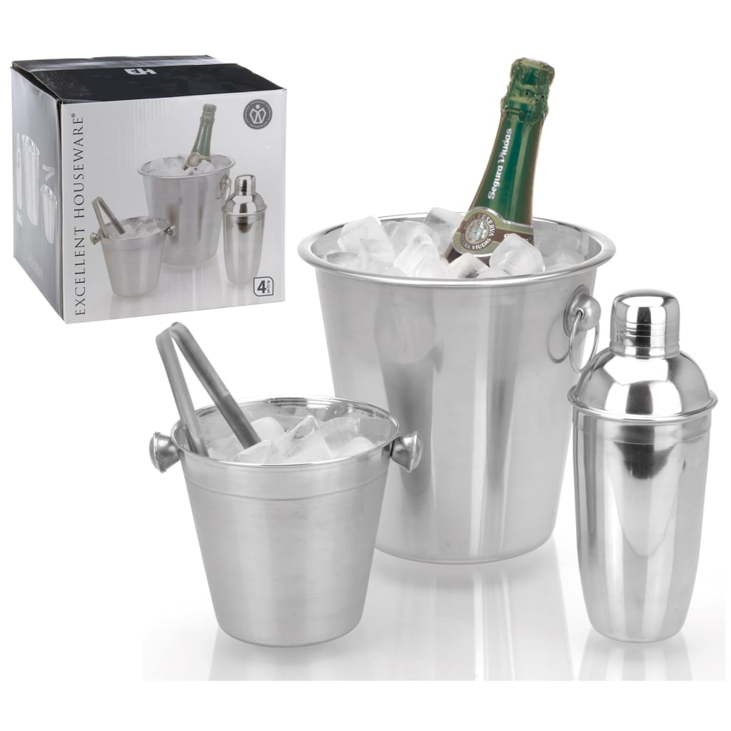 Fremragende Houseware 4-delt barset rustfrit stål
