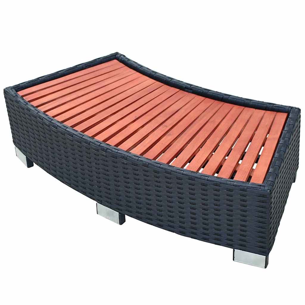 VidaXL spastige 92x45x25 cm polyrattan sort