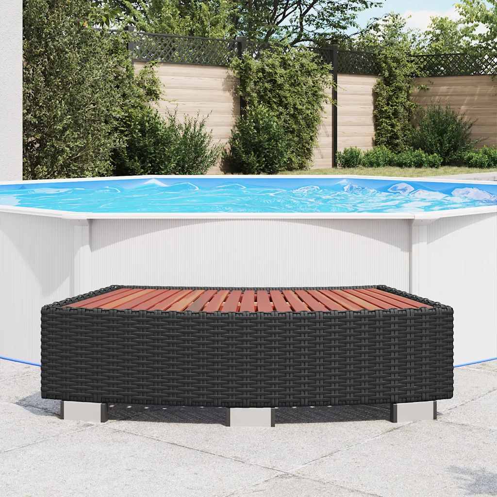 VidaXL spastige 92x45x25 cm polyrattan sort