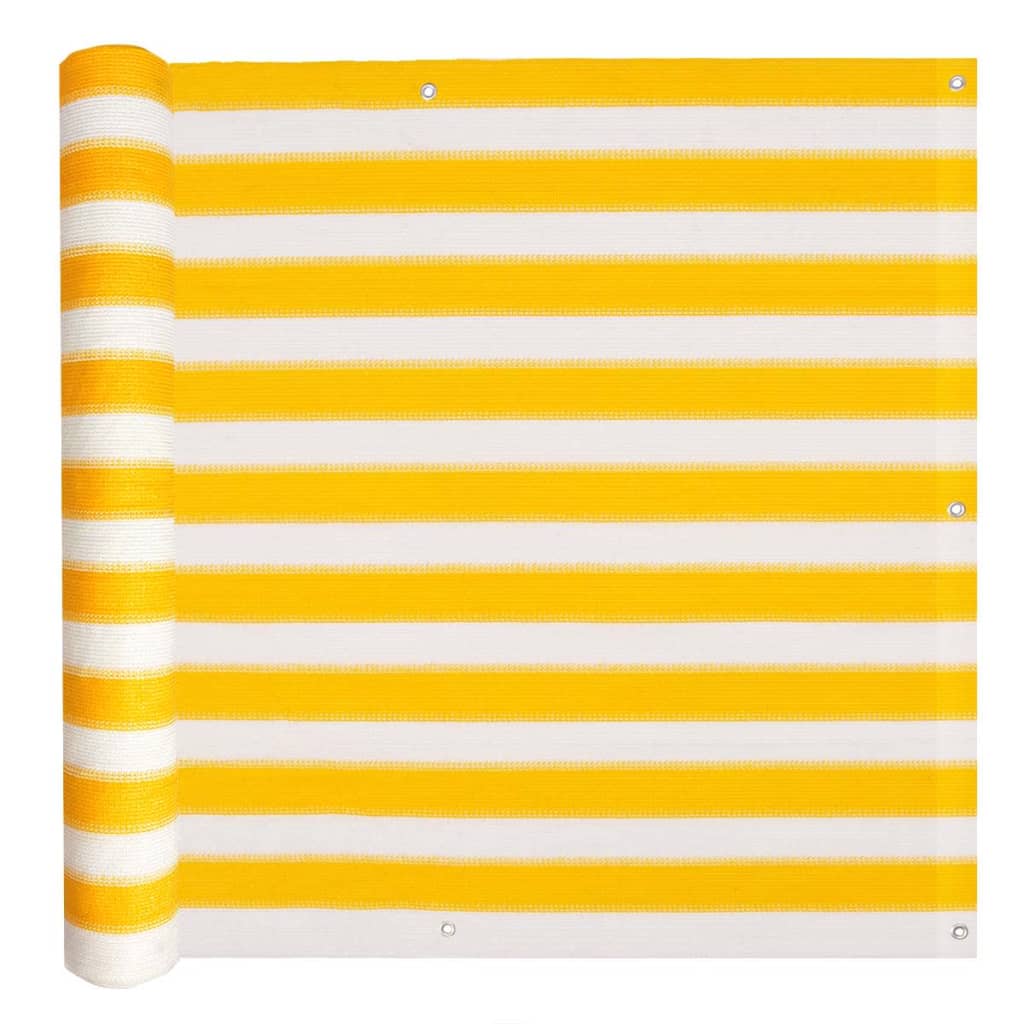 Vidaxl balkonskærm HDPE 75x600 cm gul og hvid