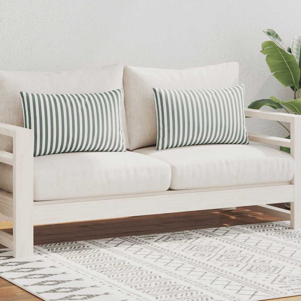Vidaxl udendørs puder 60x40 cm stribet grå 2 stk
