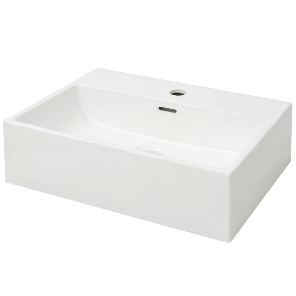 Vidaxl Washbasin med kranhul hvid 51,5x38,5x15 cm keramik