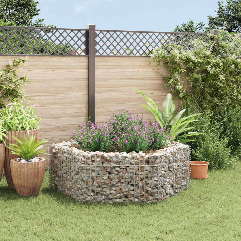 Vidaxl Gabion Planter Insented Hexagonal 160x140x50 cm