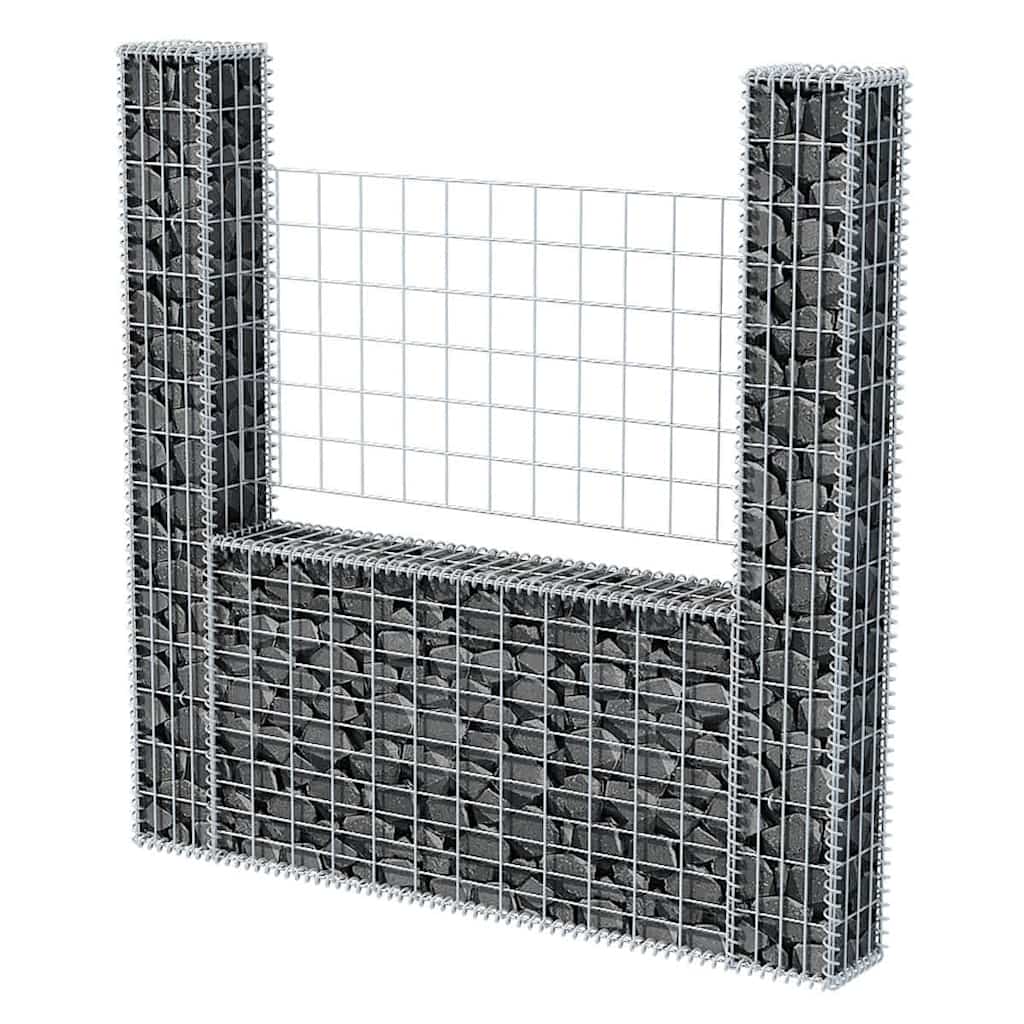 Vidaxl Gabion kurv U-formet 160x20x150 cm stål