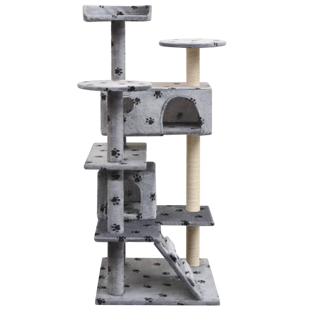 Vidaxl Cat Scratching Post med sisal skrabe poster 125 cm pootprints grå