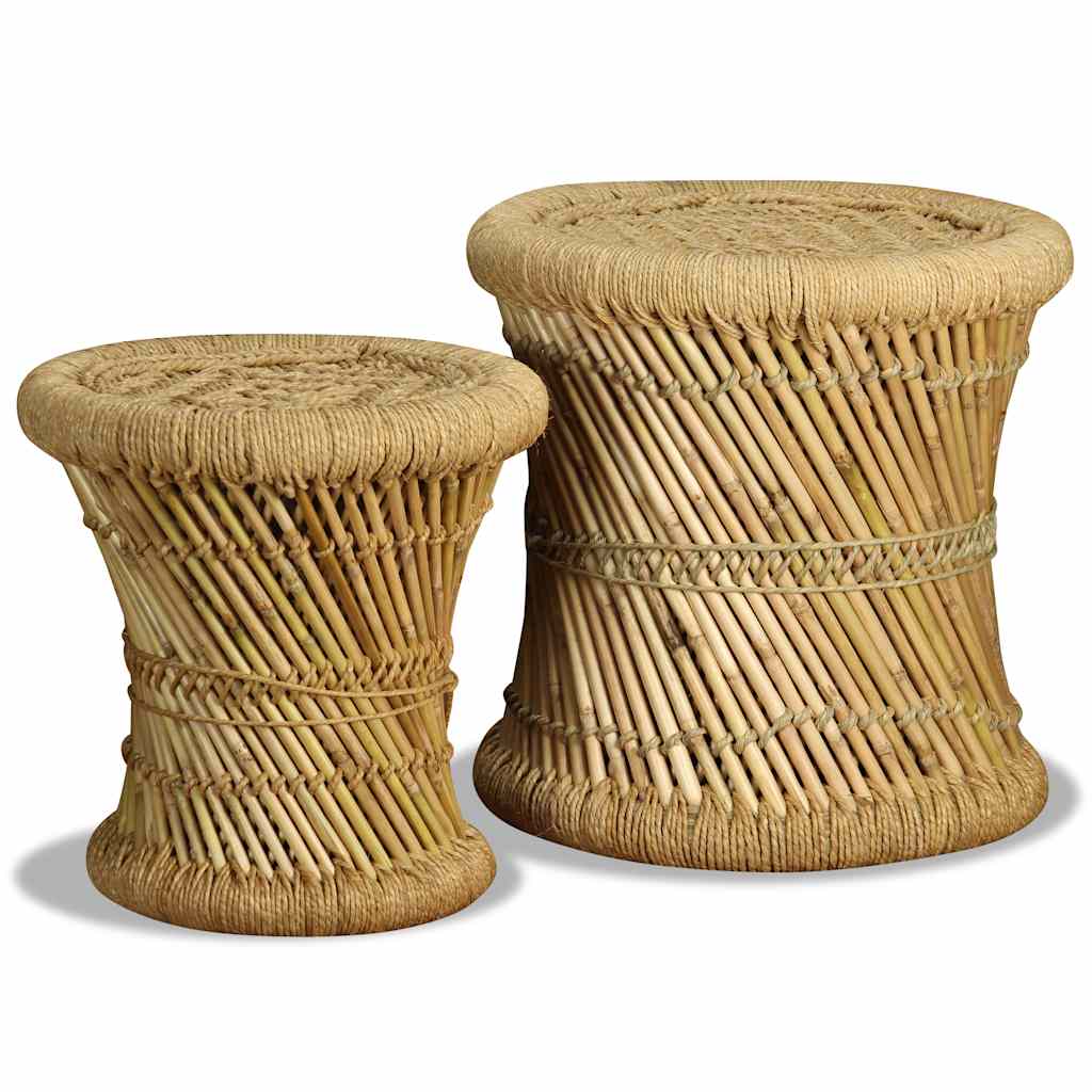 Vidaxl krukken 2 st bamboe en jute