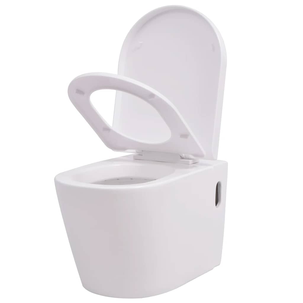 Vidaxl hængende toilet keramisk hvid