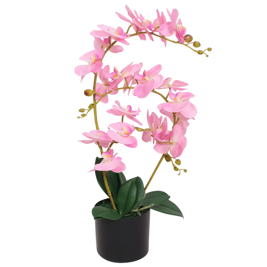 Vidaxl Artificial Plant Orchid med pot 65 cm lyserød