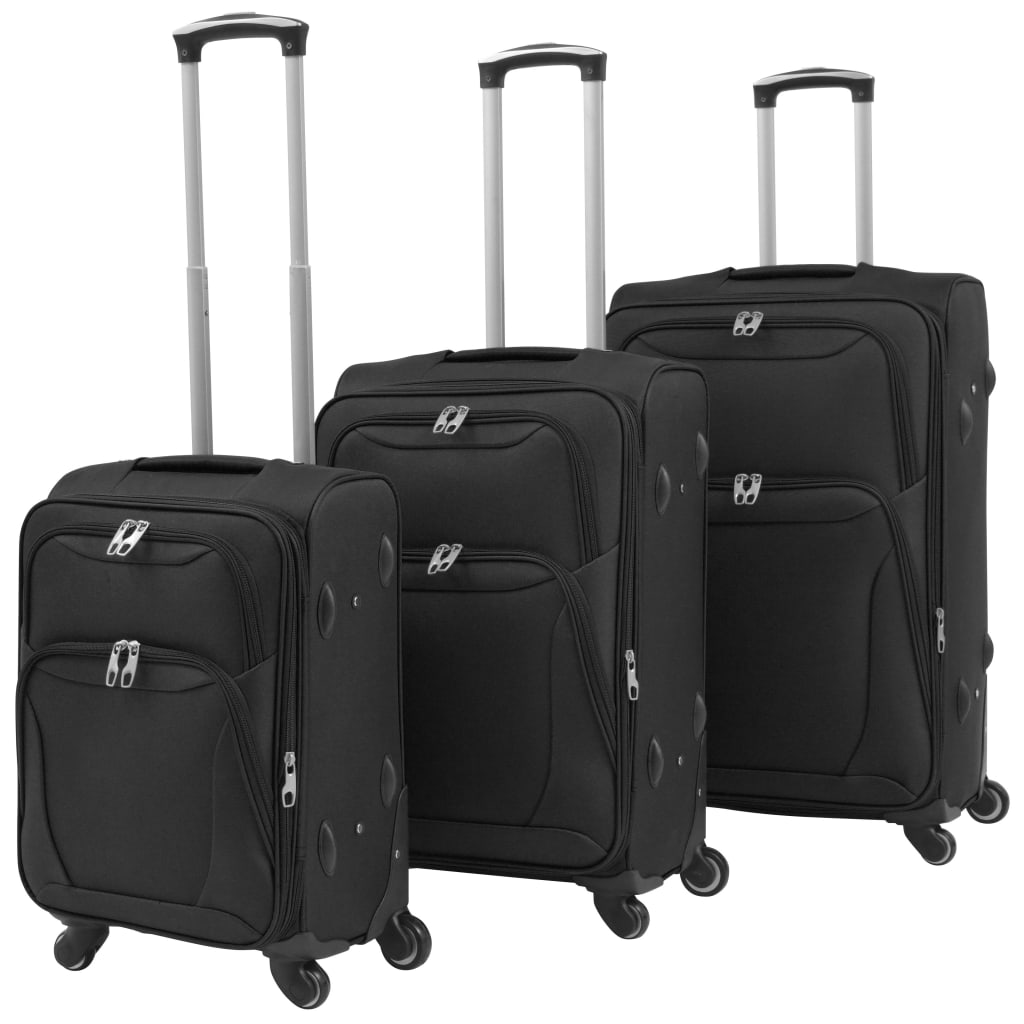 Vidaxl Trolleyset sort 3-delt
