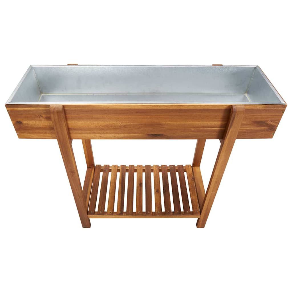 Vidaxl Planter Insented Solid Acaciahout og Zink