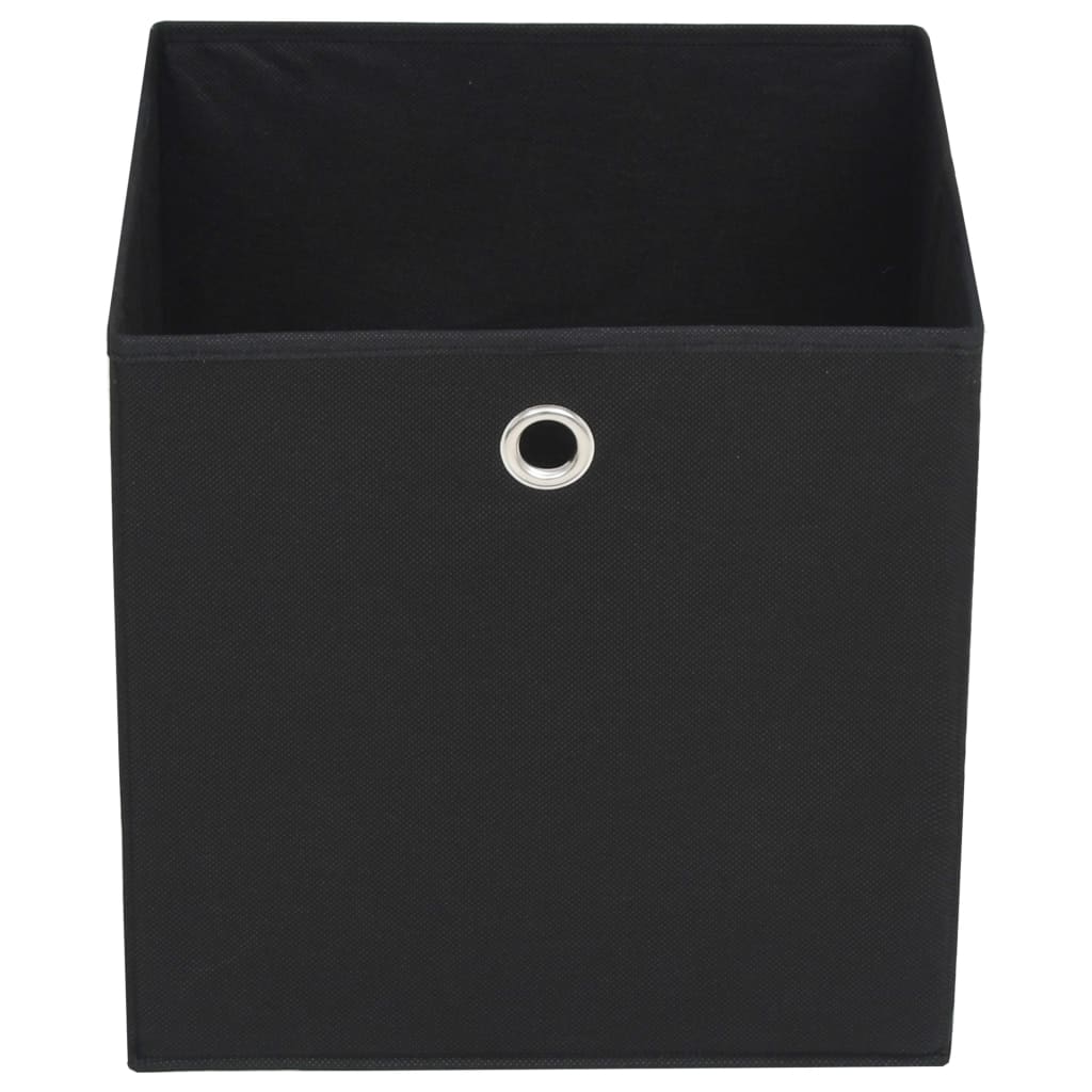 Vidaxl opbevaringsbokse 10 stk 32x32x32 cm ikke -vævet stof sort sort