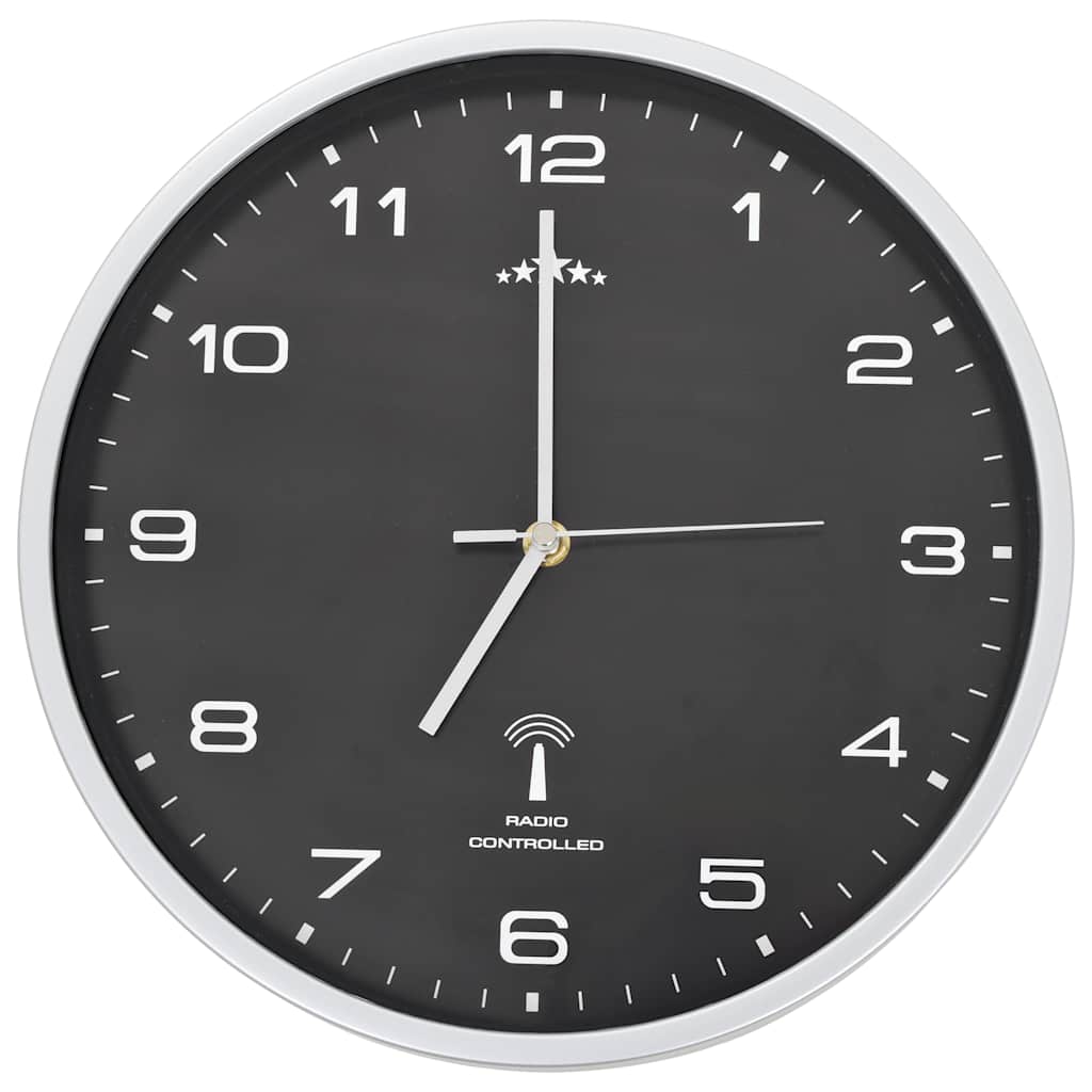 Vidaxl Wall Clock med kvarts timepiece radio -drevet 31 cm sort