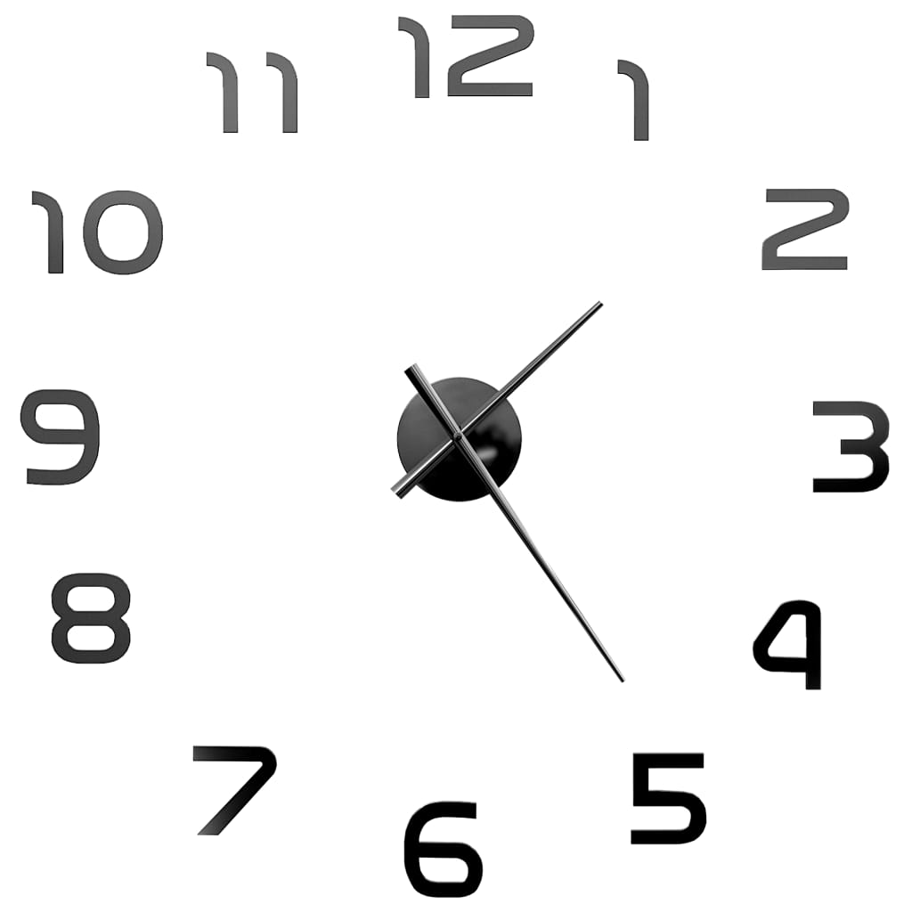 Vidaxl 3d Wall Clock 100 cm XXL Modern Black