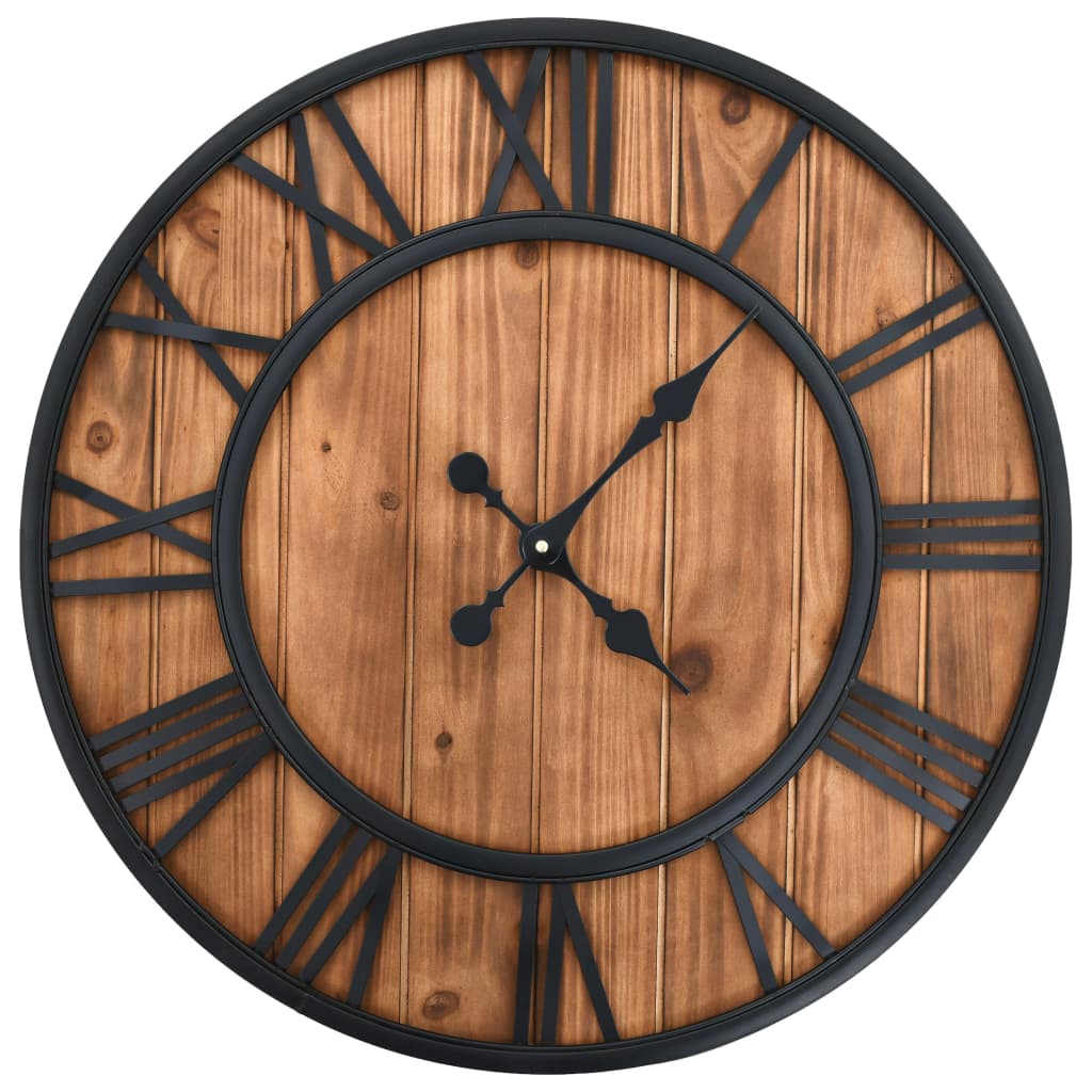 Vidaxl Wall Clock Vintage-stil kvartsmekanisme XXL 60 cm Træmetal