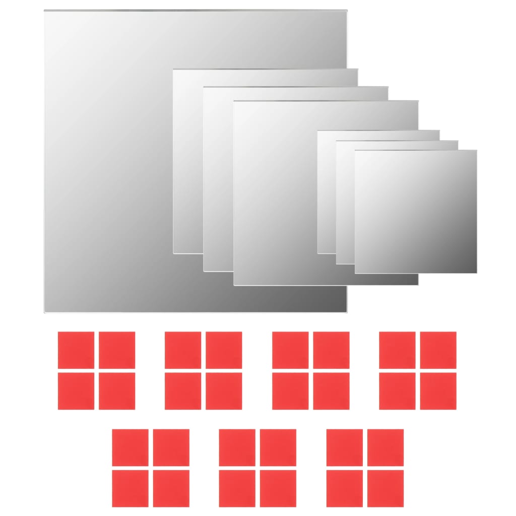 Vidaxl Wall spejler firkantet glas 7 m