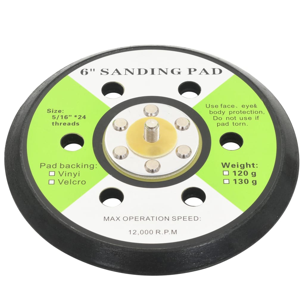 Vidaxl slibningspuder med 6 huller 15 cm 3 m
